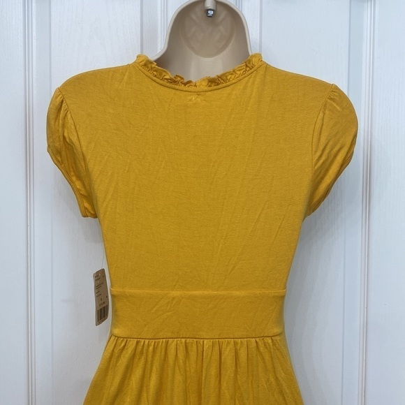 🆕 Forever 21 Short Sleeve Yellow Dress Small - Picture 8 of 10